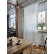 Linen Rod Pocket Curtain in White Color