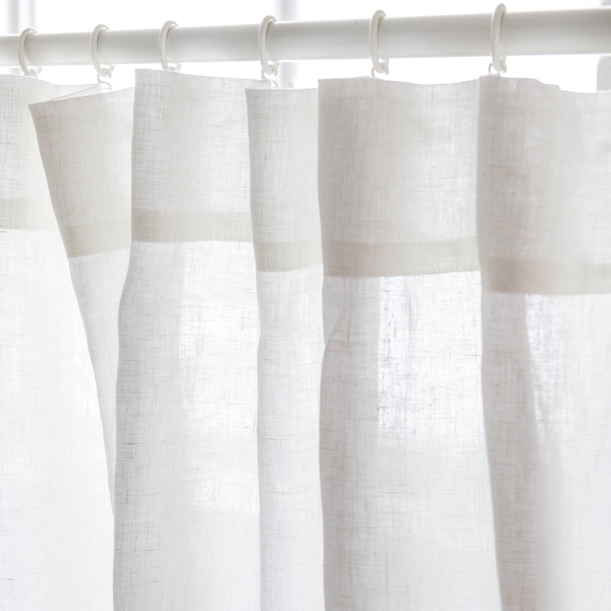 Cream S-Fold Closet Door Curtains - Natural Linen Fabric - Custom Widt