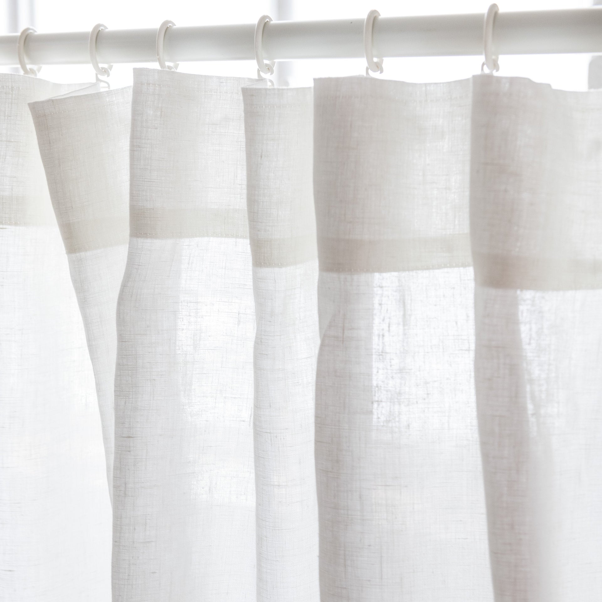 S-fold Linen Curtain Panel with Blackout Lining