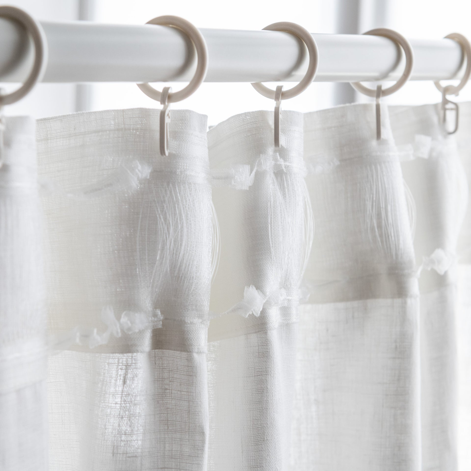 S-fold Linen Curtain Panel for Bay Window - Suitable for Rings, Hooks and Tracks