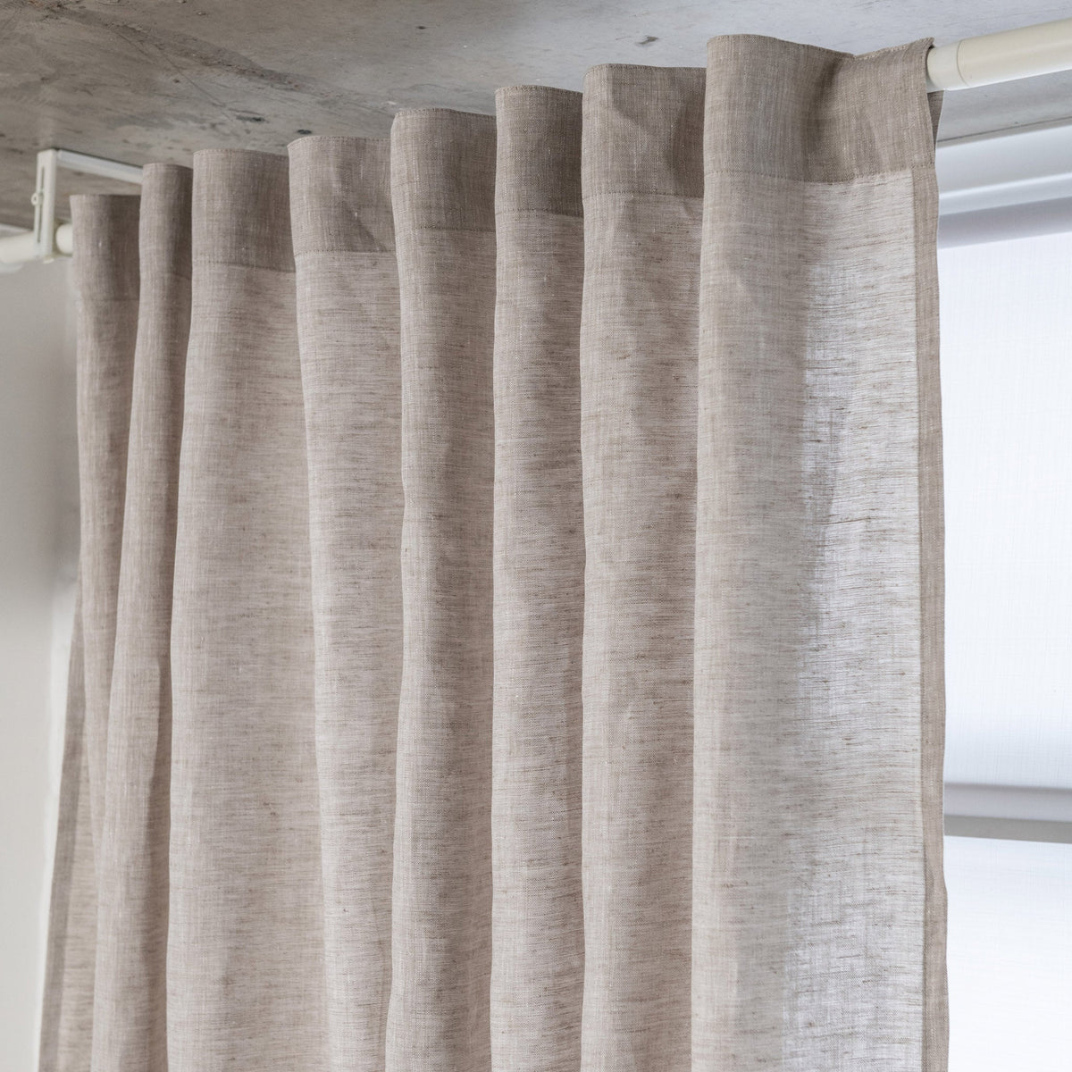 100% Linen Back Tab Curtains for Bedroom - Custom Width, Custom Length ...