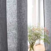 Eyelet Linen Curtain Panel 