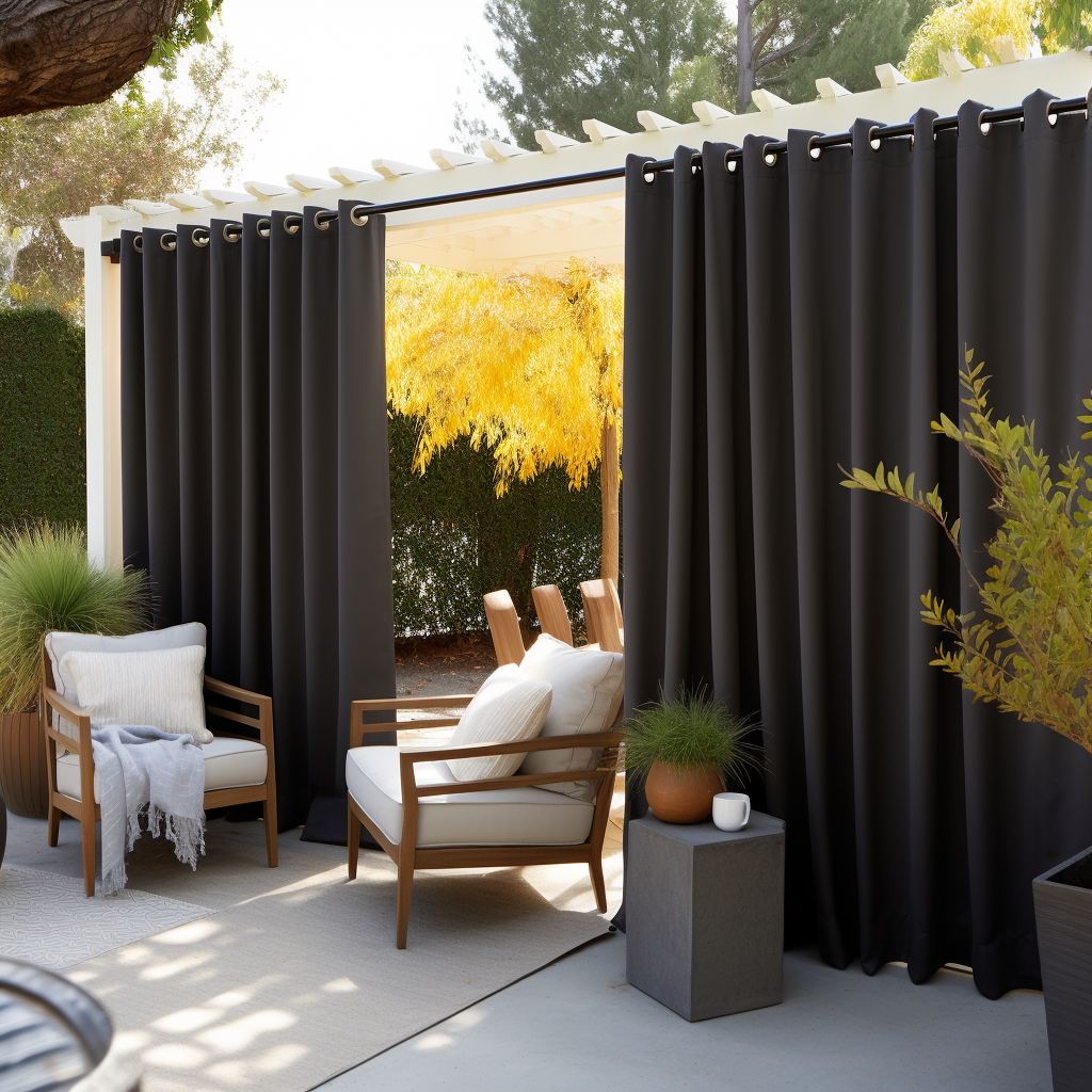 Dark Grey Outdoor Curtain - Custom Sizes - Different Headings - Perfect for Patio, Sun Porch, Pergola, Gazebo - Weights Available, Heading: Metal grommets Top
