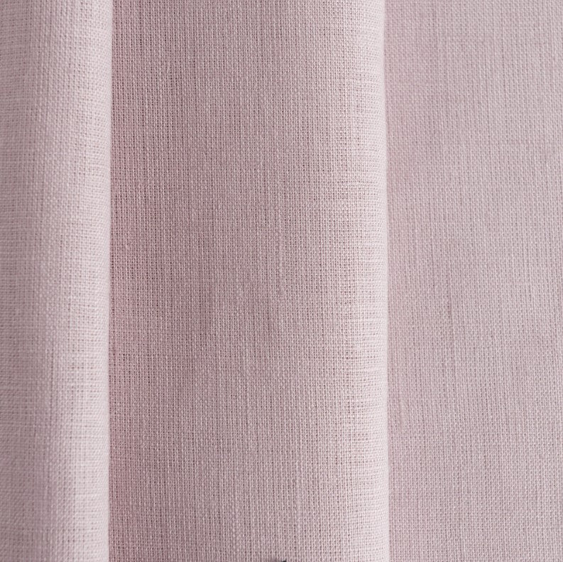 Dusty Pink Linen Back Tab Curtain with Cotton or Blackout Lining - Custom Sizes & Colours