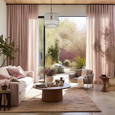Dusty Pink Linen S-fold Curtain - Custom Sizes & Colours