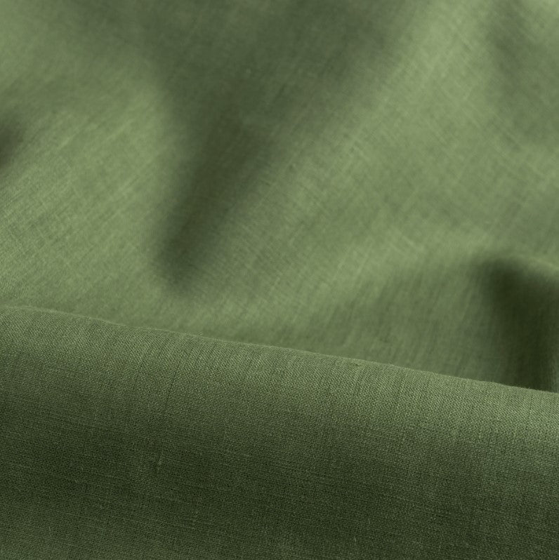Forest Green Linen Fabric by the Metre - 100% French Natural - Width 133 cm