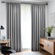 Grey Linen Pole Pocket Curtain with Blackout Lining - Custom Sizes And Colours. Color: Dim Grey