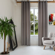Grey Velvet Eyelet Curtain