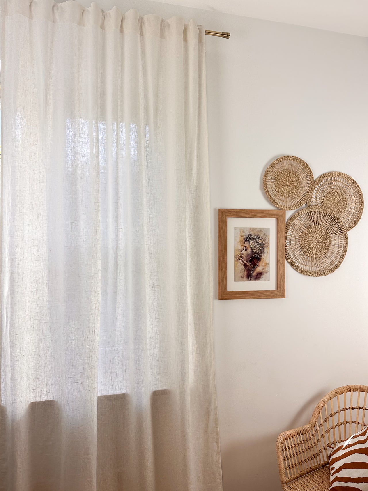 Natural Linen Curtain  - Multiway Heading - Medium and Heavy Linen