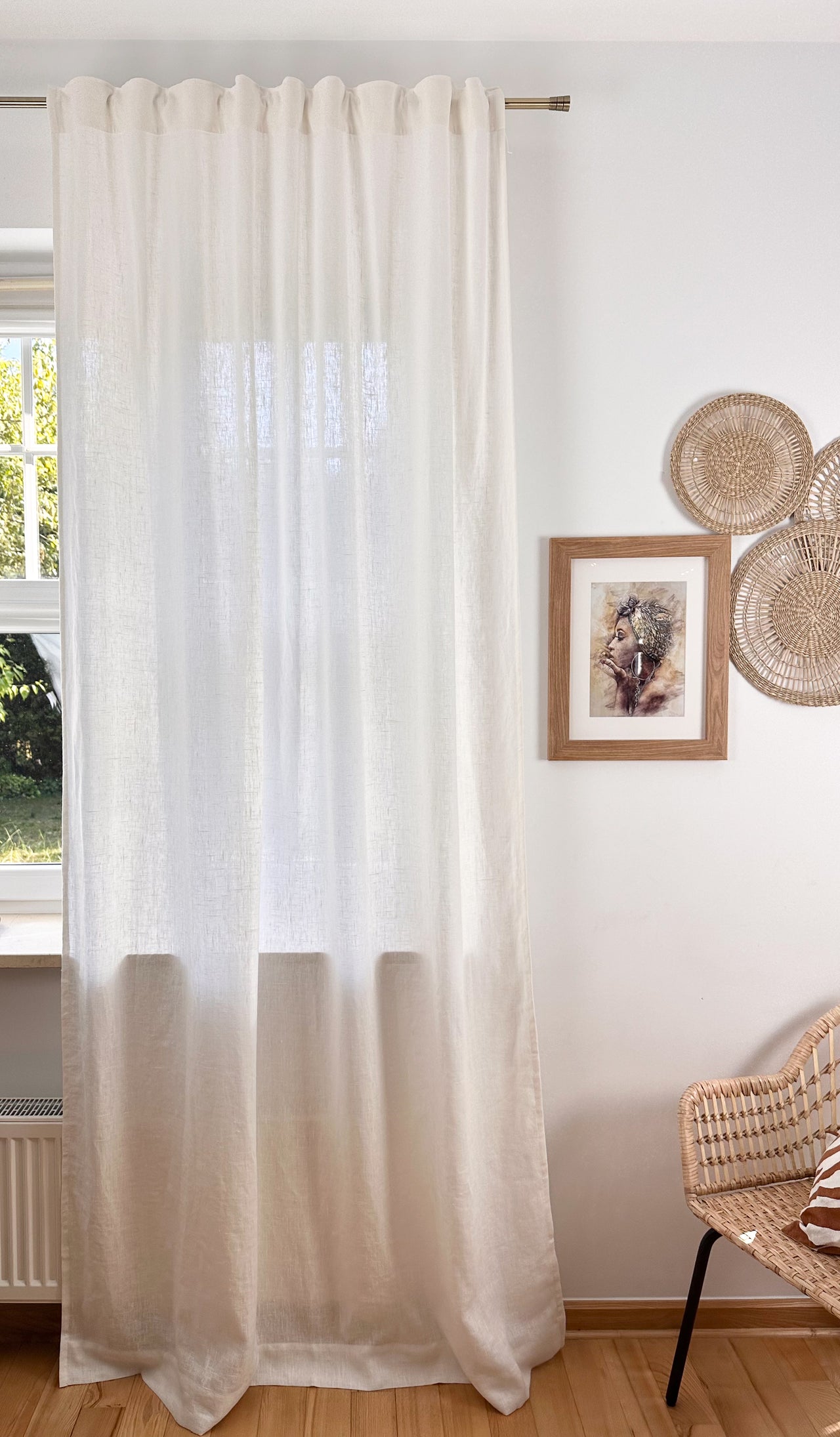 Natural Linen Curtain  - Multiway Heading - Medium and Heavy Linen