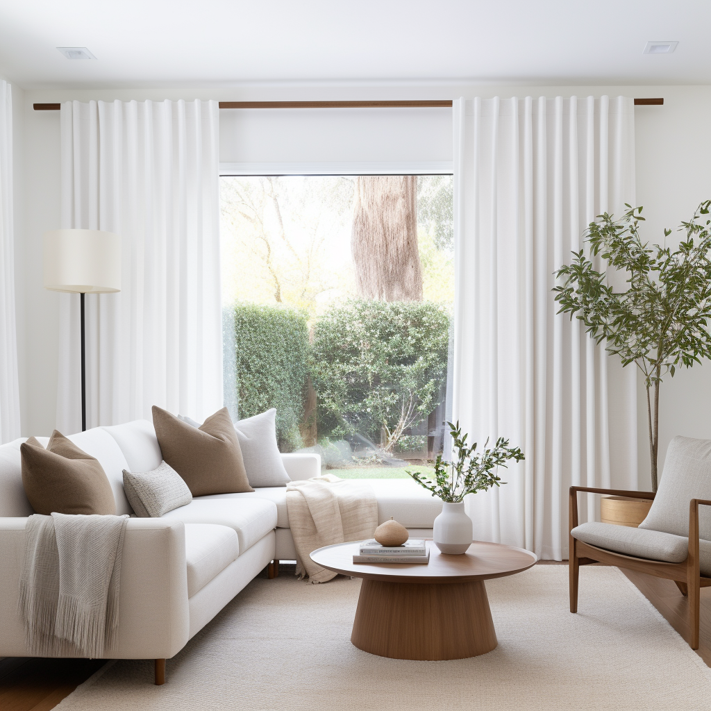 Linen Back Tab Curtain Panel with White Blackout Lining - Custom Width, Custom Length