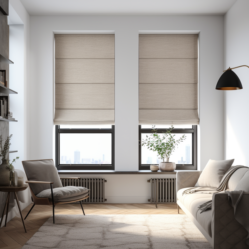 Natural Blackout Roman Blinds