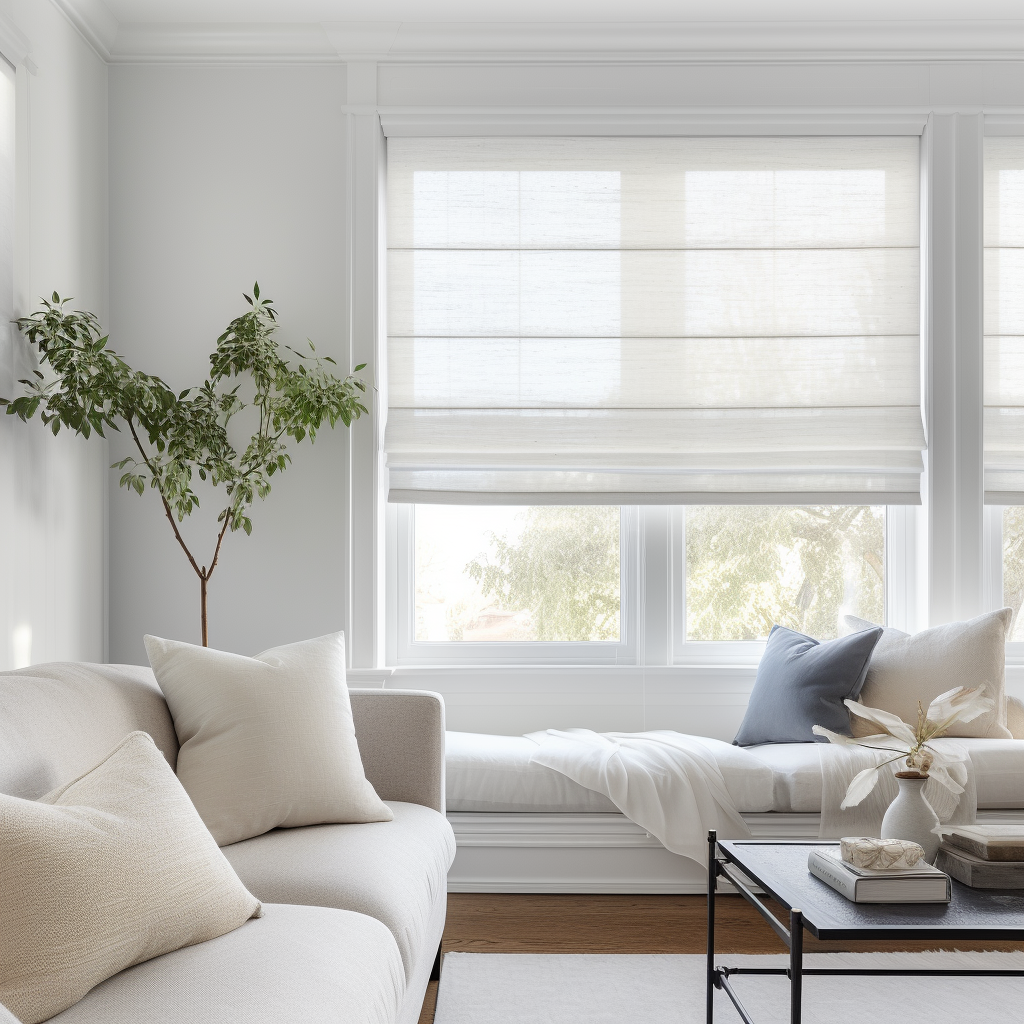 Off-White Roman Blinds