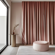 Pink Velvet S-Fold Curtain - Custom Length and Width