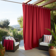 Red Outdoor Curtain - Weights Available - Different Headings and Custom Sizes - Perfect for Patio, Sun Porch, Pavillion, Pergola