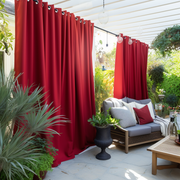 Red Outdoor Curtain - Weights Available - Different Headings and Custom Sizes - Perfect for Patio, Sun Porch, Pavillion, Pergola