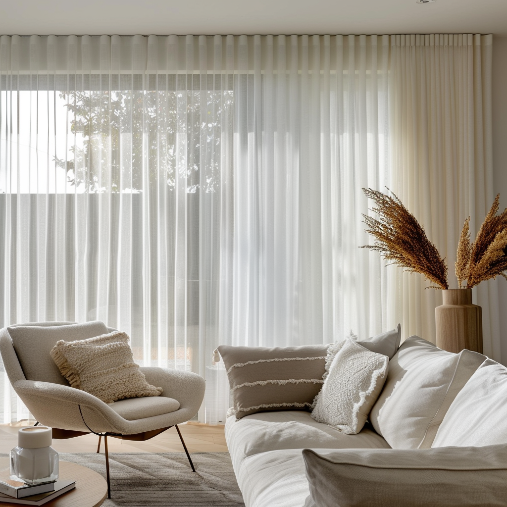 S-Fold Linen Sheer Curtain Panel - Suitable for Rings and Hooks or Track