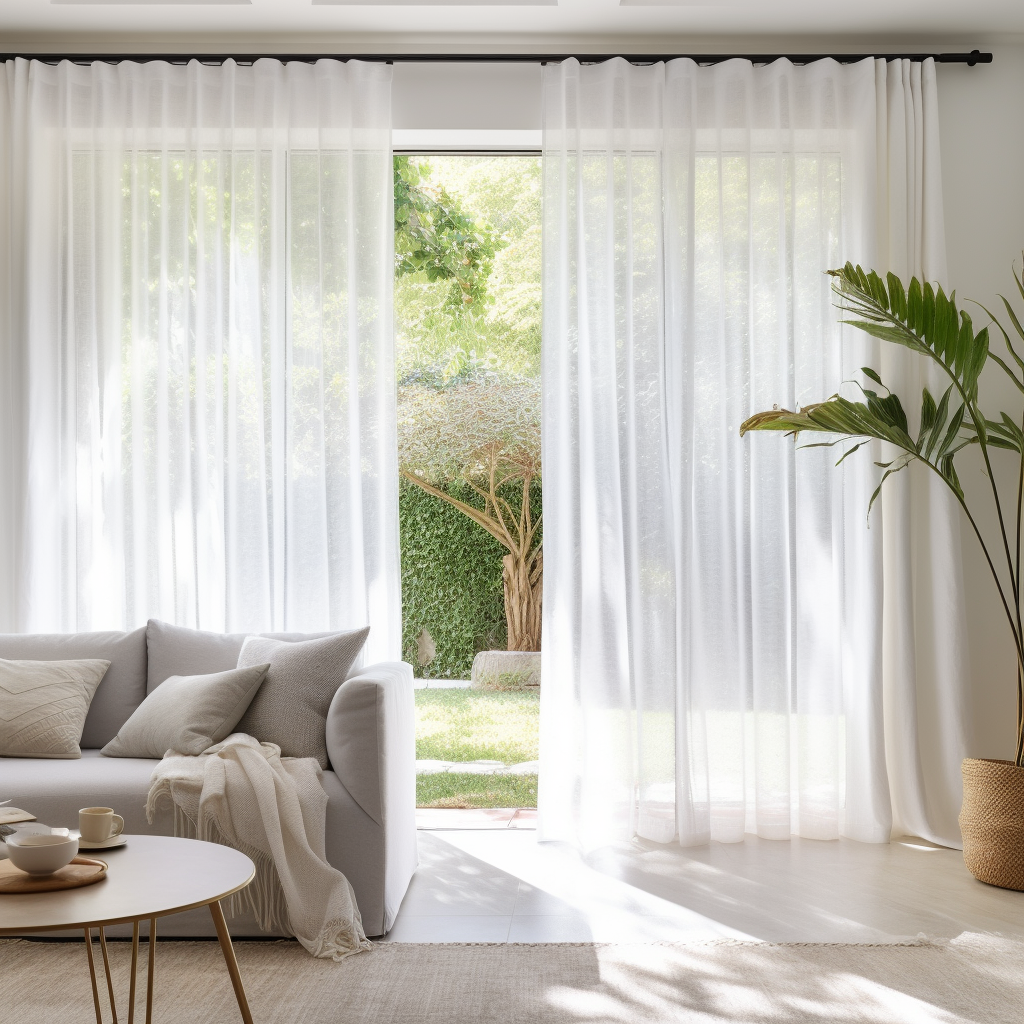 S-Fold White Linen Sheer Curtain Panel - Suitable for Rings and Hooks or Track, Colour: White