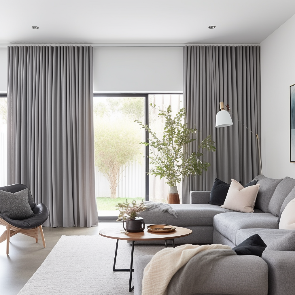 Grey Linen S-fold Curtain with Blackout Lining - Custom Sizes & Colours, Color: Dim Grey