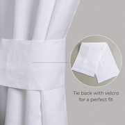 Tie back with velcro for a perfect fit