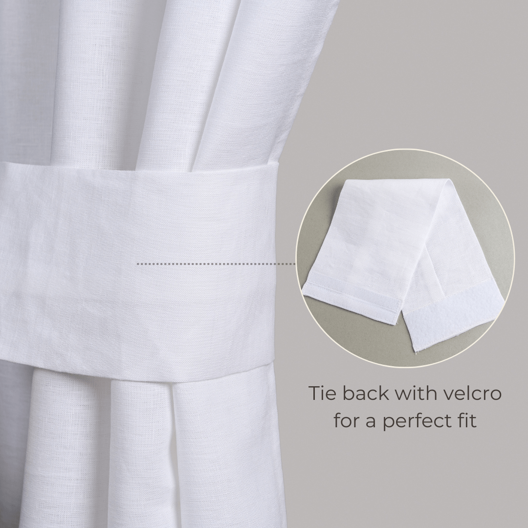 Tie back with velcro for a perfect fit