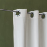 Off-White Velvet Eyelet Curtains
