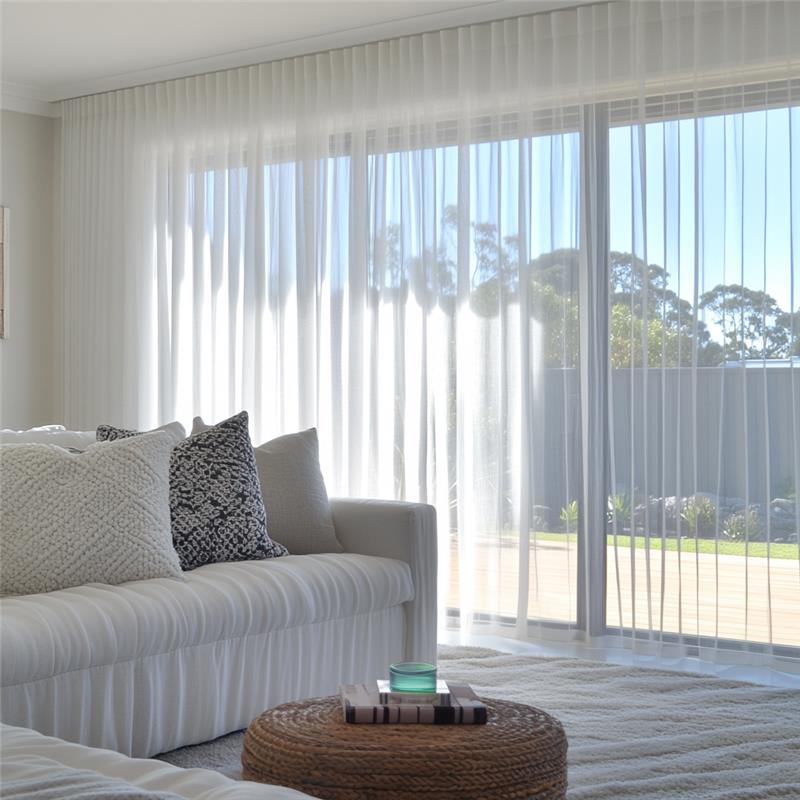 Wavefold White Linen Sheer Curtain