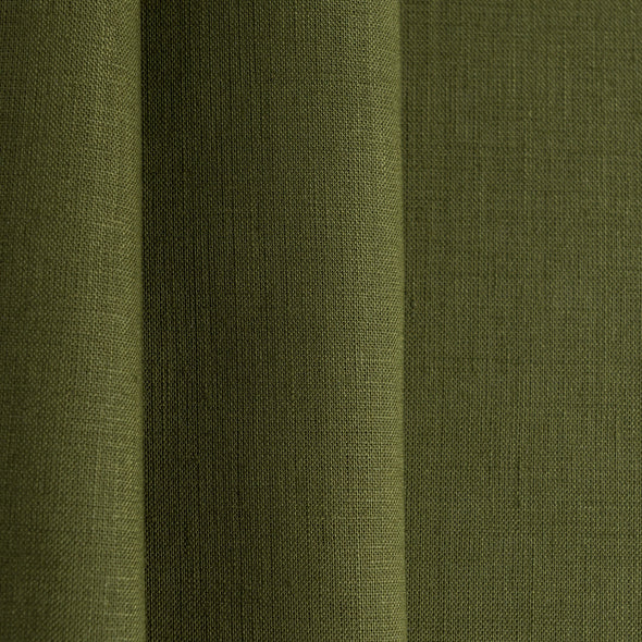 Forest Green Linen Fabric by the Meter - 100% French Natural - Width 133 cm