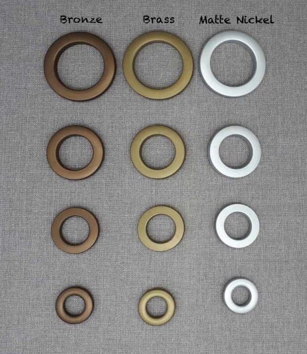 Grommets Color: Bronze/Plastic, Grommets Color: Brass/Plastic, Grommets Color: Matte Nickel/Plastic