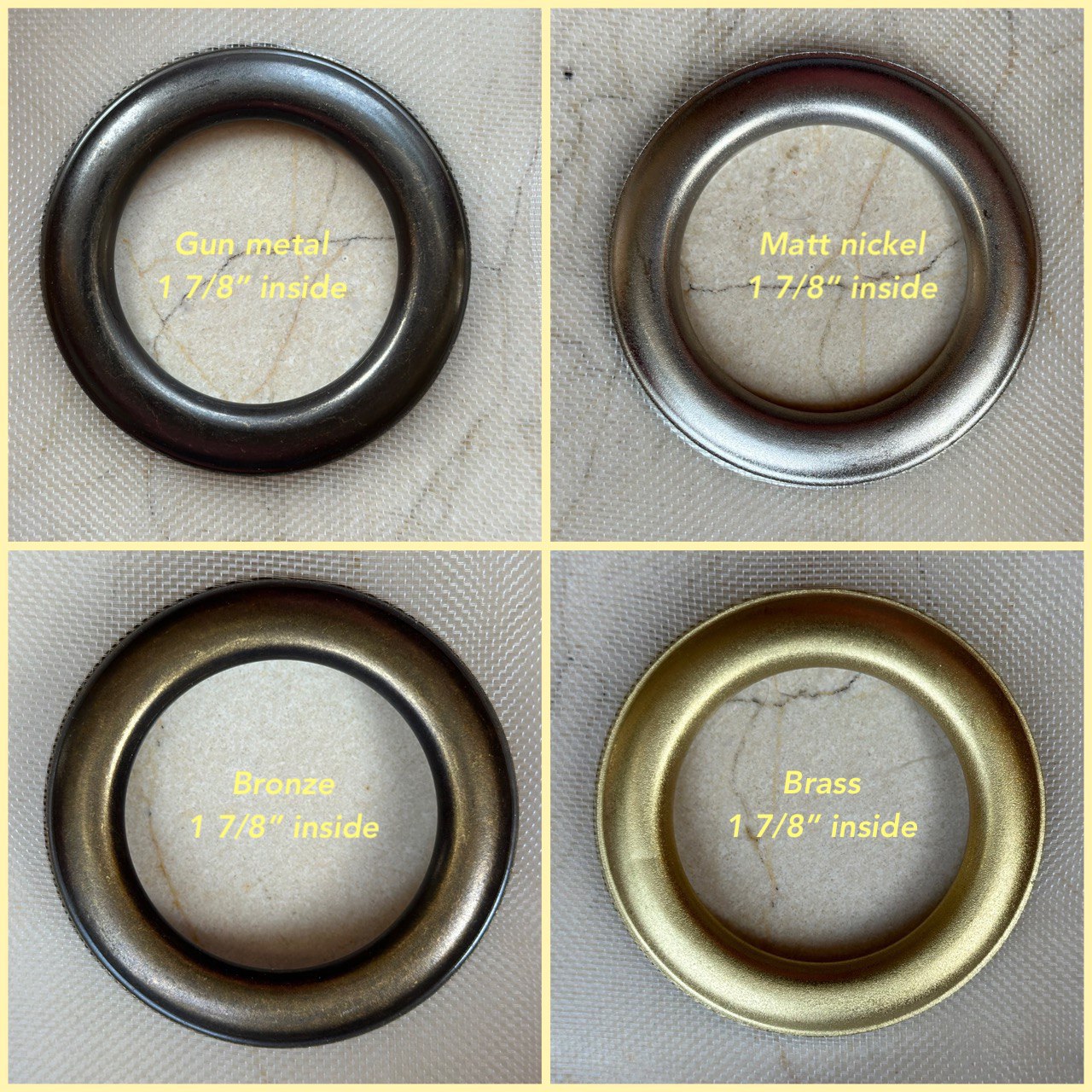 Grommets Color: Gun Metal/Metal, Grommets Color: Matt Nickel/Metal, Grommets Color: Bronze/Metal, Grommets Color: Brass/Metal