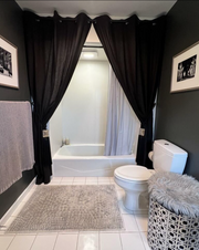 Linen Shower Curtain, Color: Black