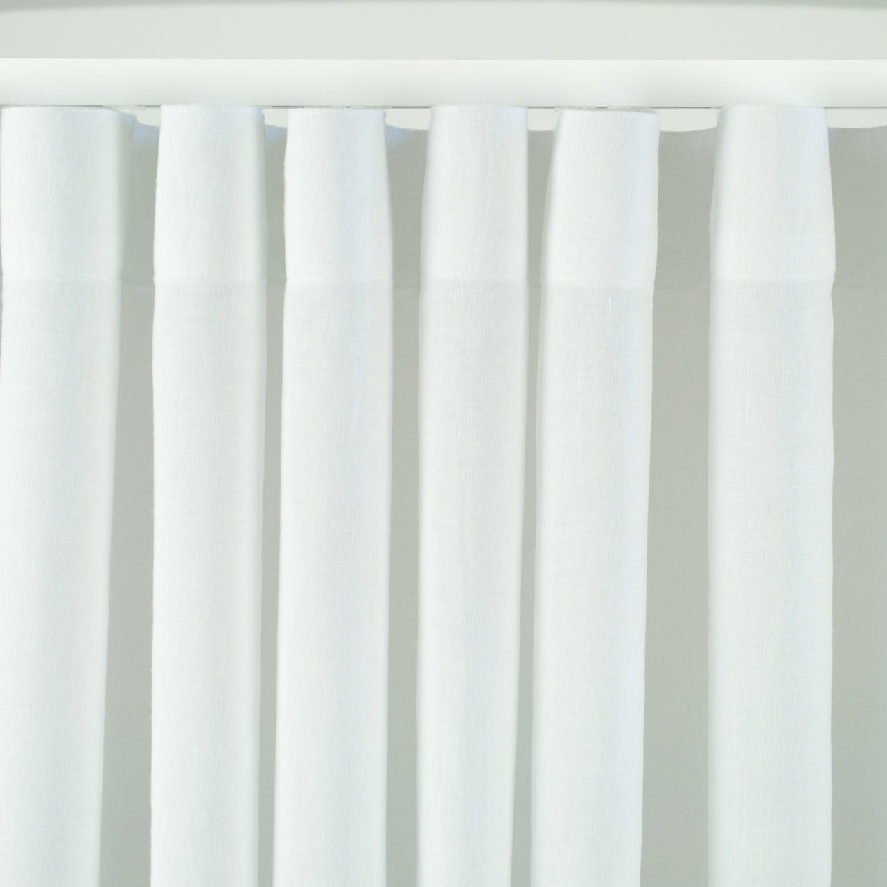 Wavefold Linen Curtan, in White color