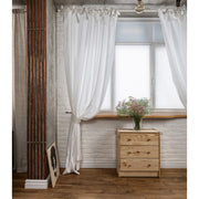 Linen Curtain Panel with Ties