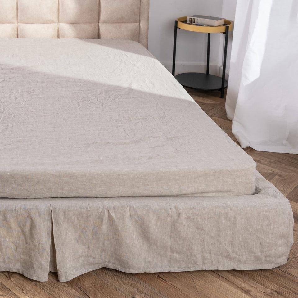 100% Natural Linen Bed Valances – Custom Colours & Sizes