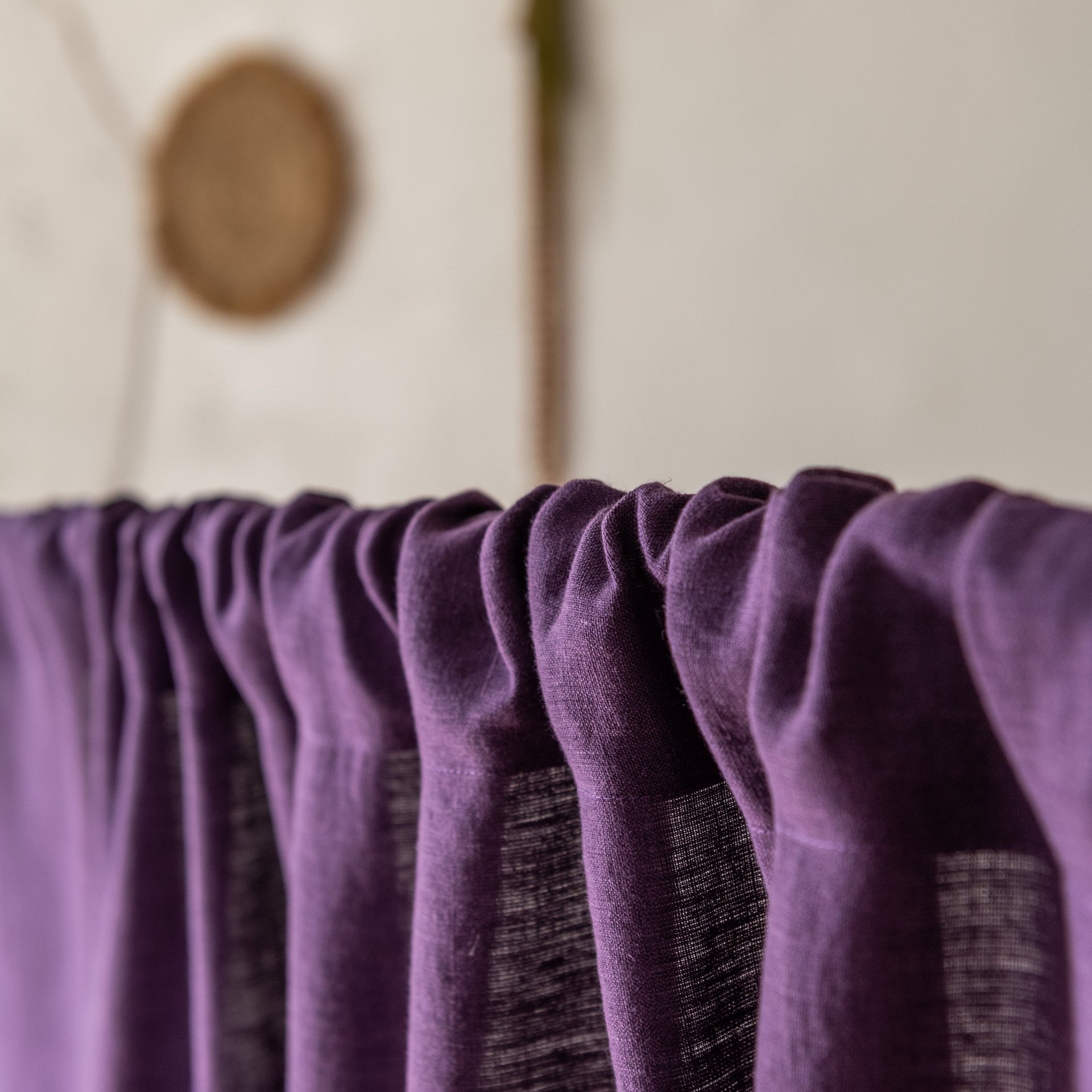 Purple Linen Curtain Panel