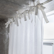 Linen Curtain Panel with Ties