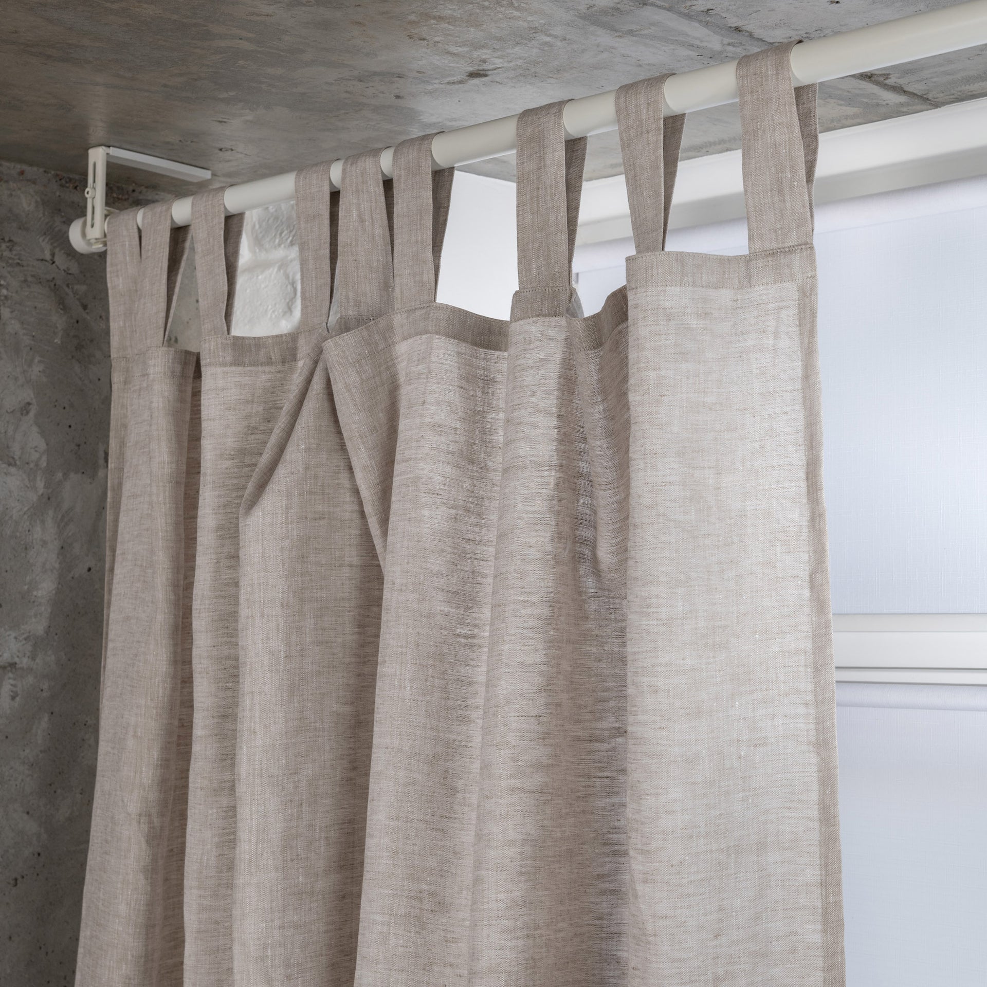 Linen Curtain Panel with Cotton Lining 