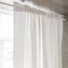 Pole Pocket Linen Curtain with Cotton Lining - Medium Room Darkening Lined Panels - Ruffled Header and Easy Installation