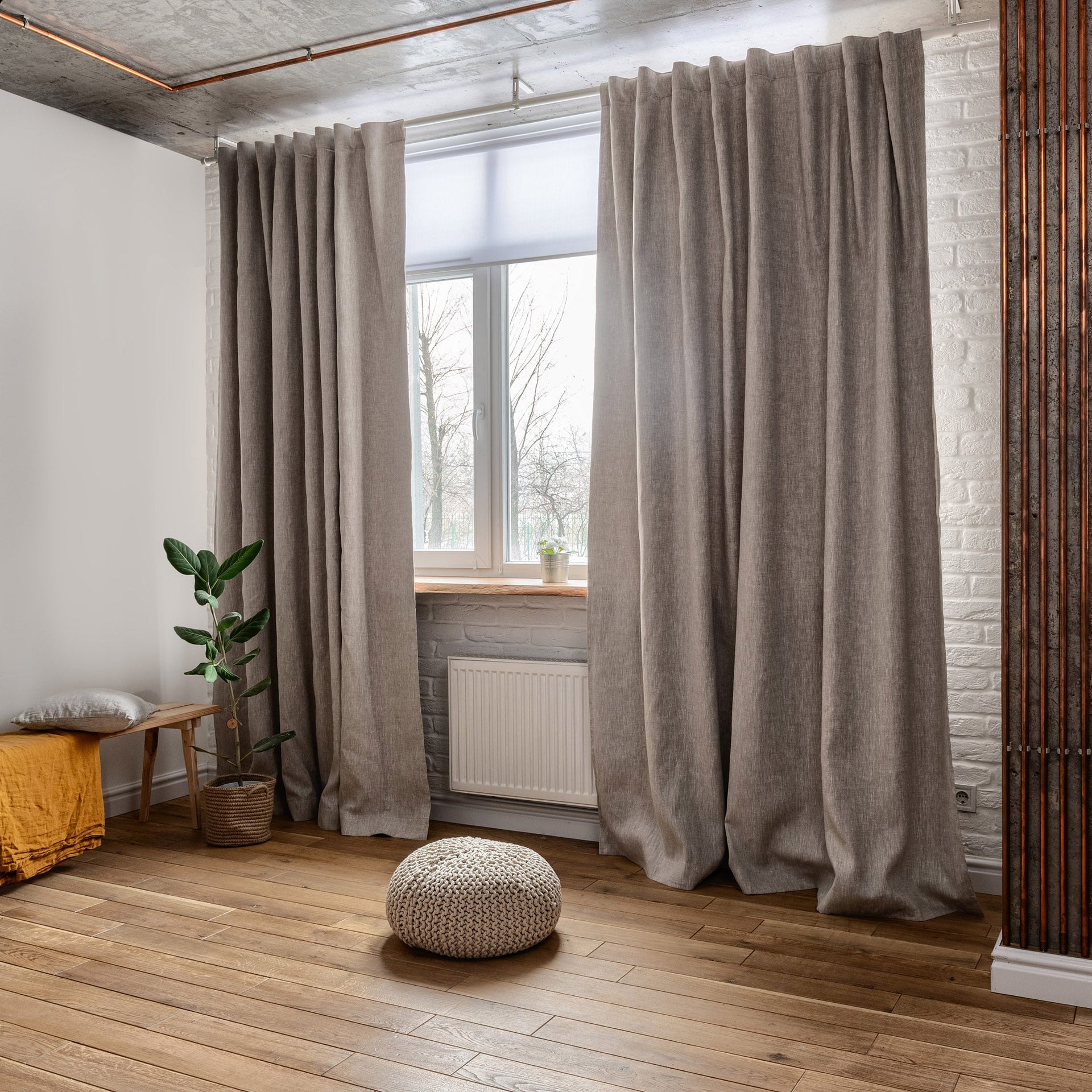 Thermal Linen Curtains For Winter