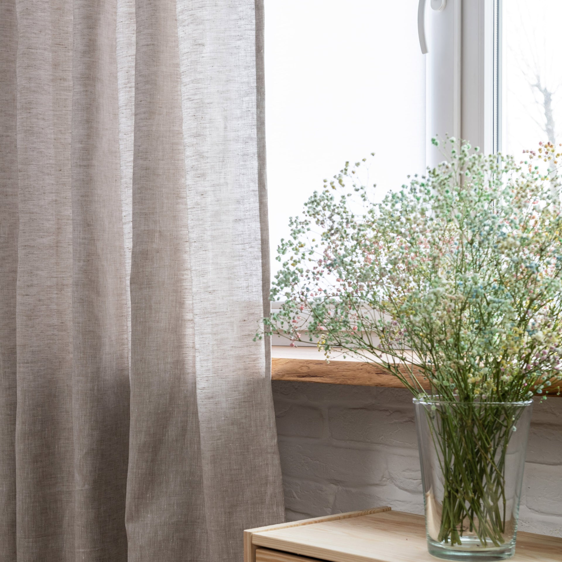 Linen Back Tab Curtain 