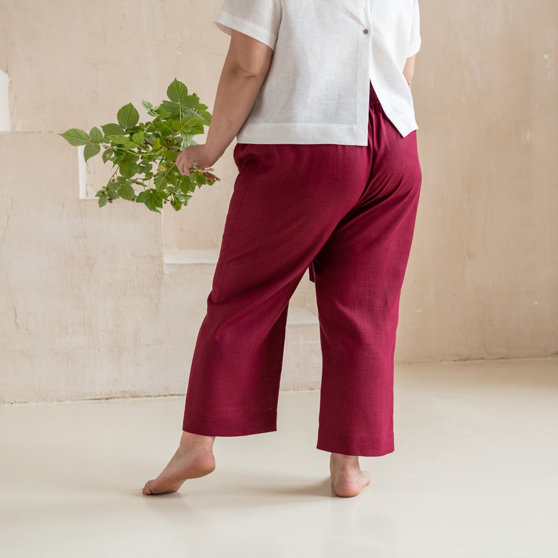 High-Waisted Linen Pants