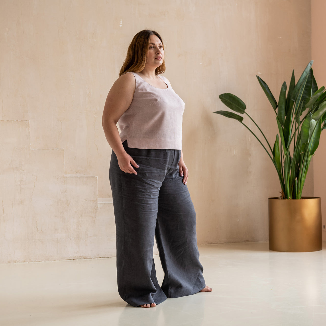 Wide-leg Linen Pants XXL