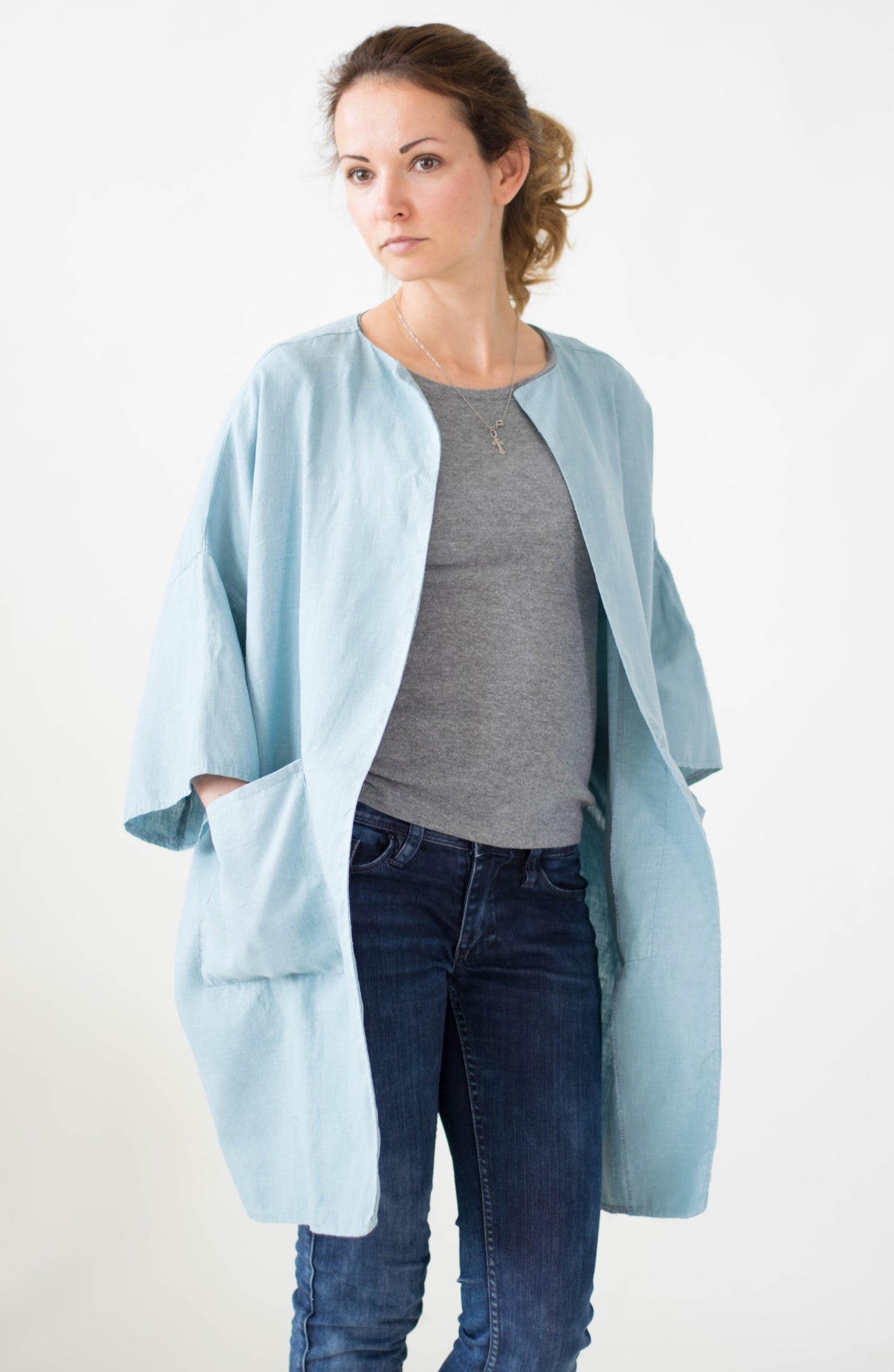 Linen Jacket with Pockets