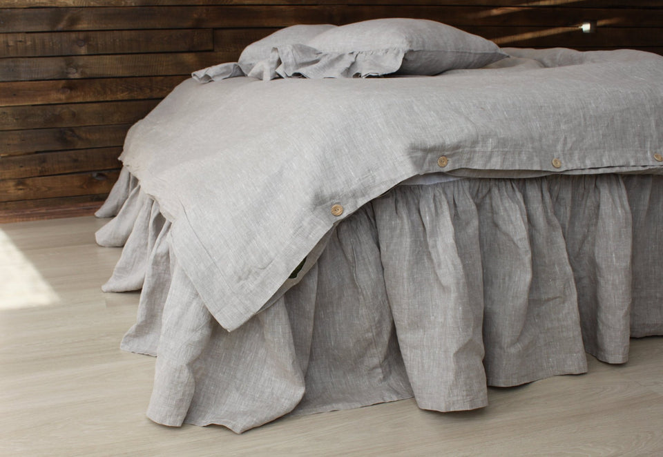 100% Natural Linen Bed Valances – Custom Colours & Sizes
