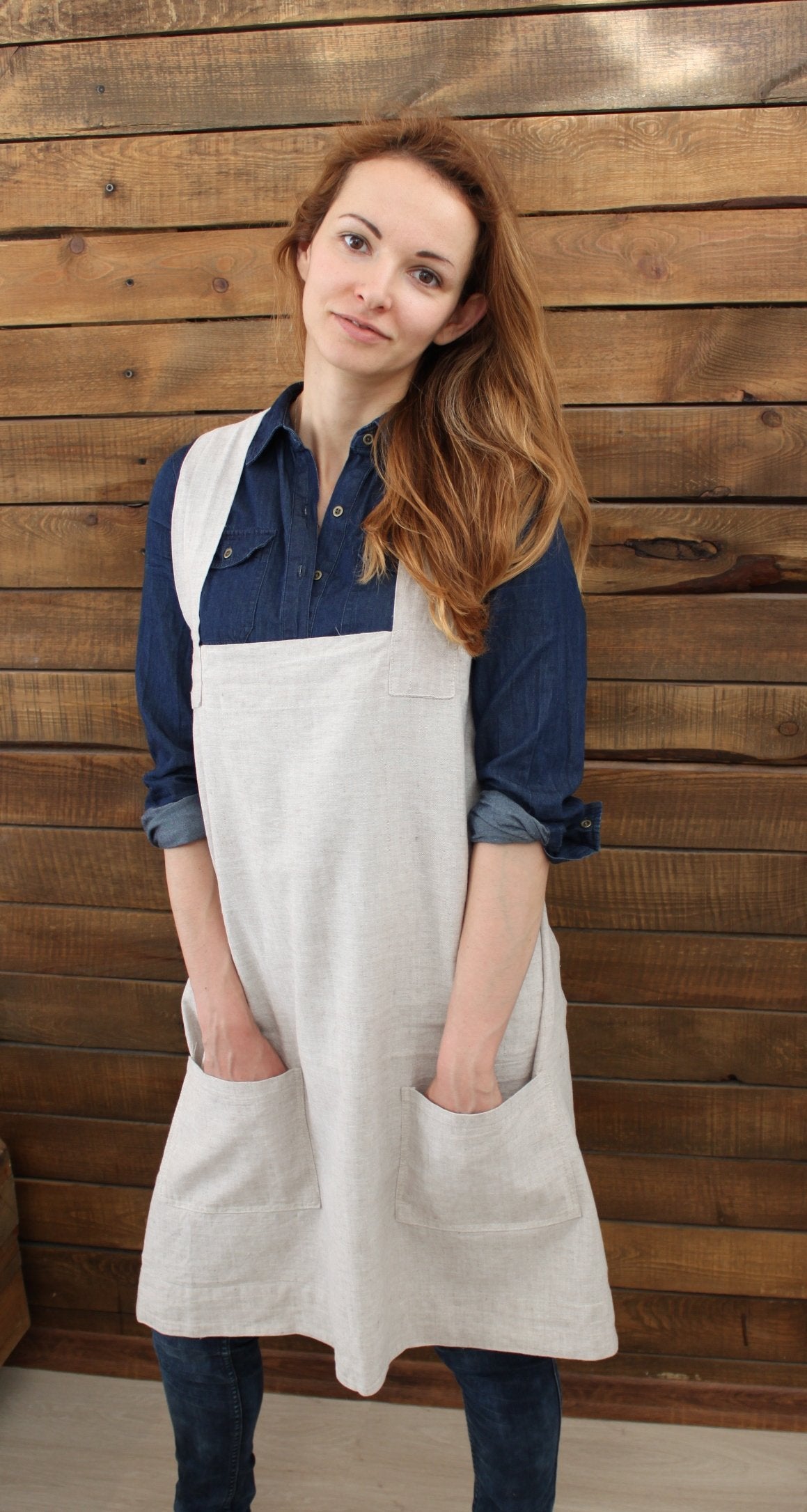 Linen No-tie Apron