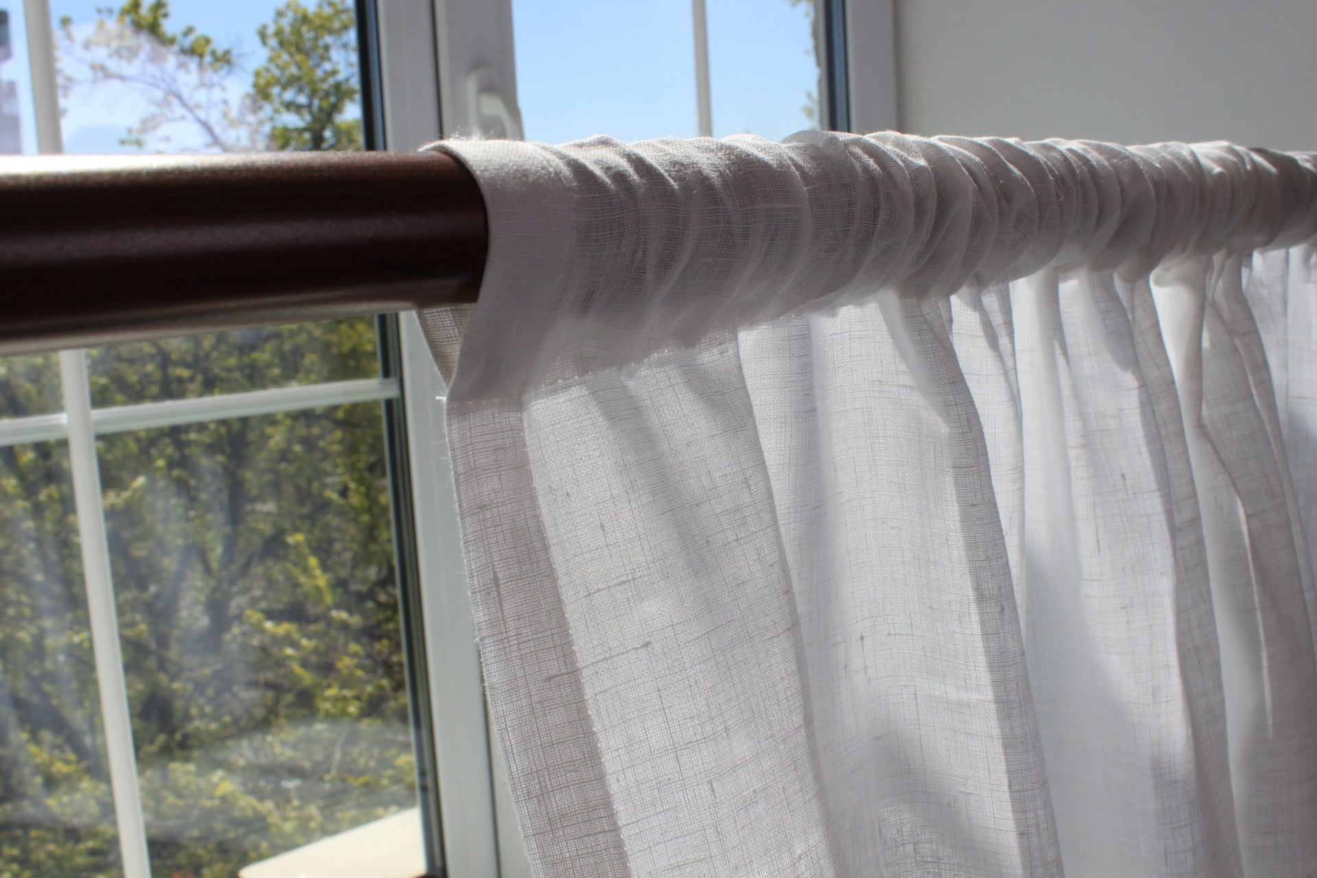 Colour Block Linen Curtain Panel with Cotton or Blackout Lining - Pole Pocket Window Treatments - Two Tone Curtain Panels - Bespoke Sizes