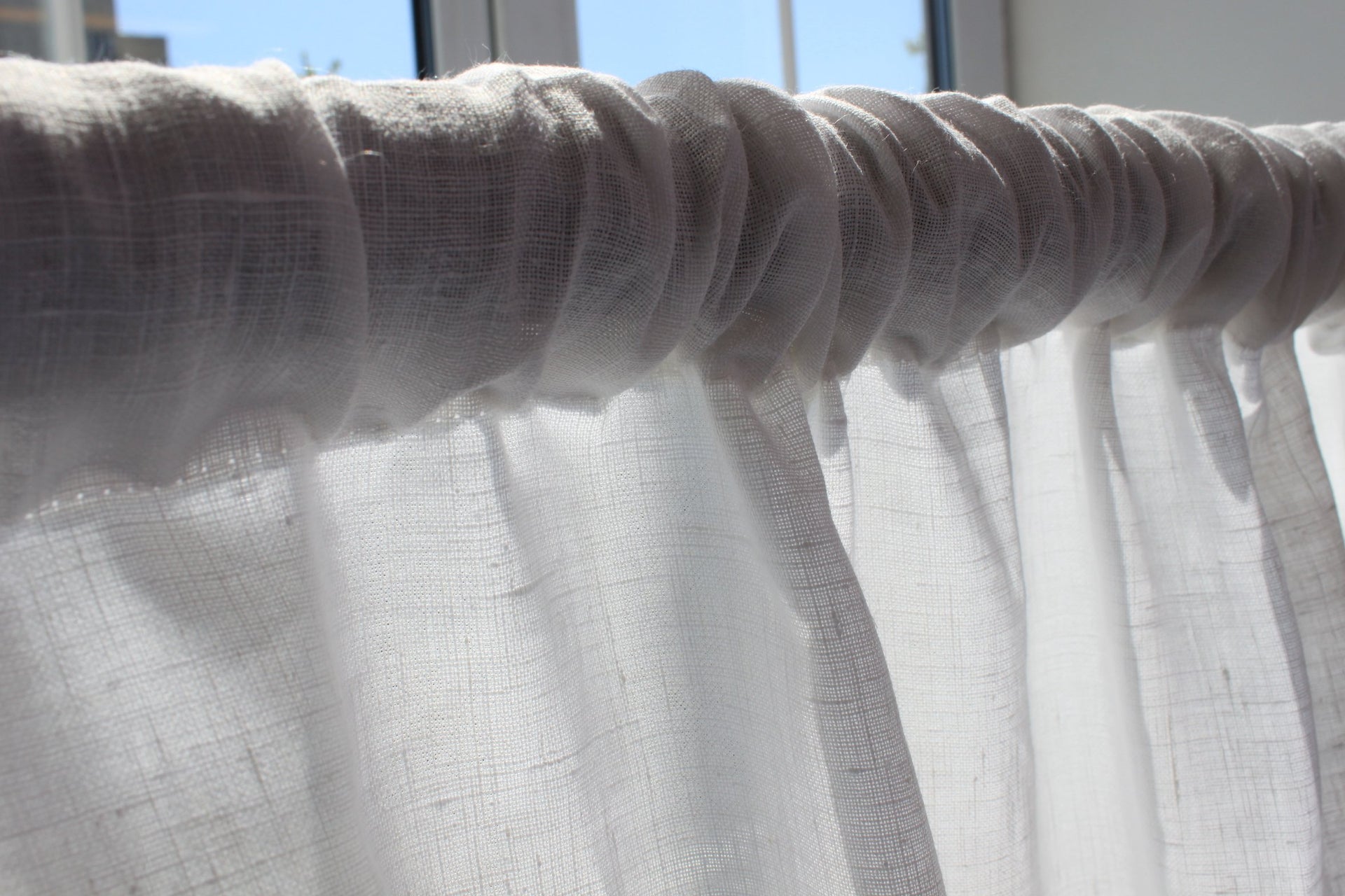 Colour Block Linen Curtain Panel with Cotton or Blackout Lining - Pole Pocket Window Treatments - Two Tone Curtain Panels - Bespoke Sizes