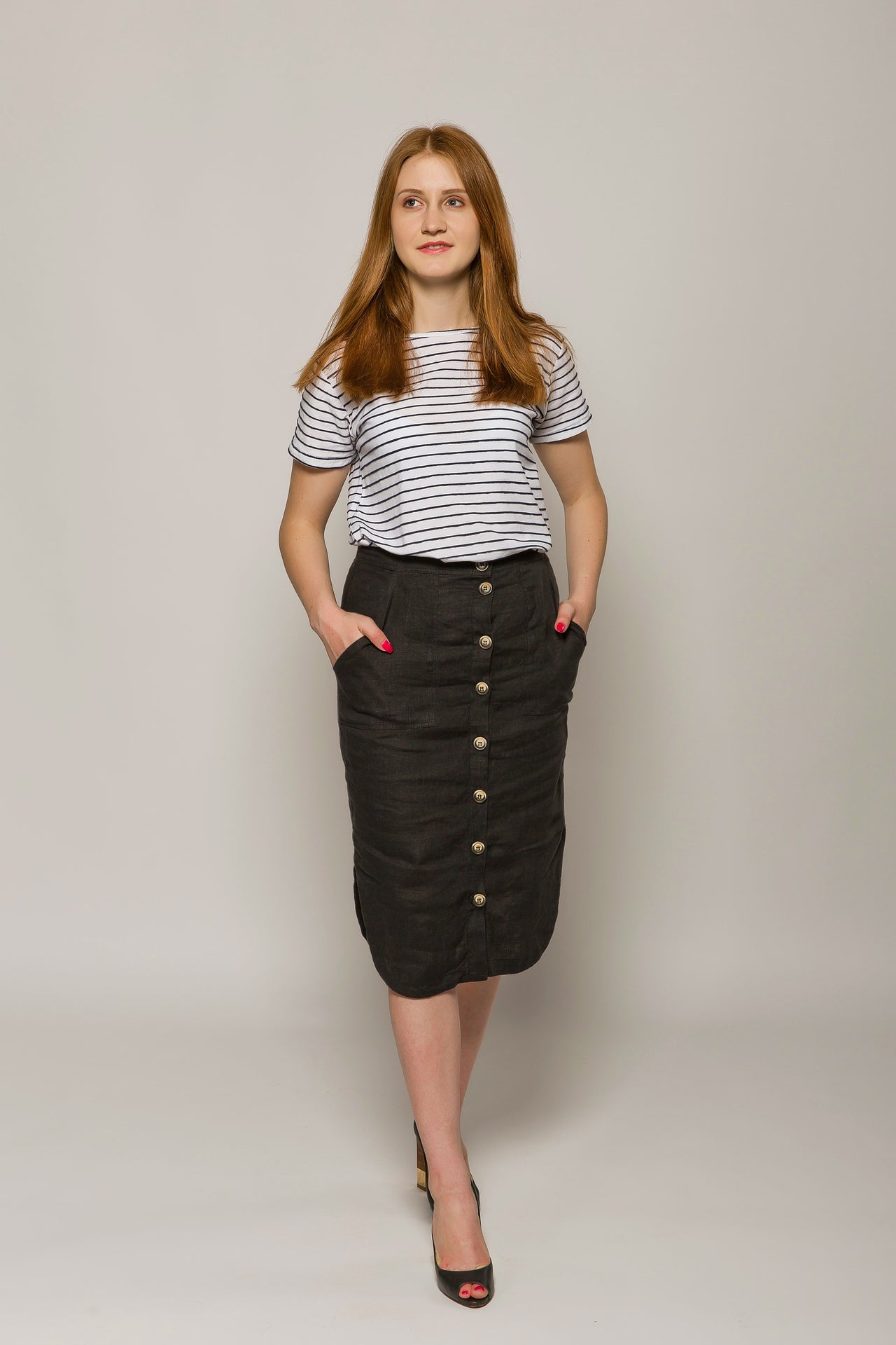 Linen Pencil Skirt