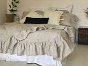 Linen Quilt Set Ruffled