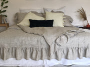 Linen Quilt Set Ruffled